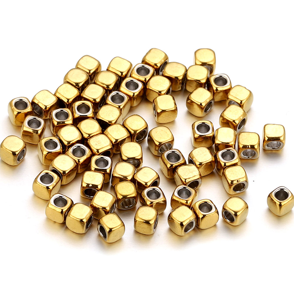 Jewelry Making Supplies Wholesale - 50 adet 2/3/4mm Paslanmaz Çelik Kare