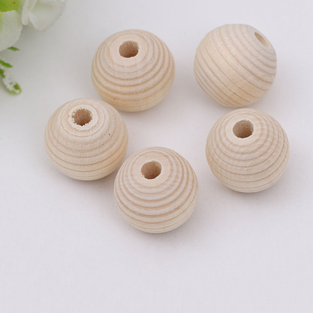 Jewelry Making Kits For Kids - 30 Adet İşlenmemiş Düz Ahşap İplik