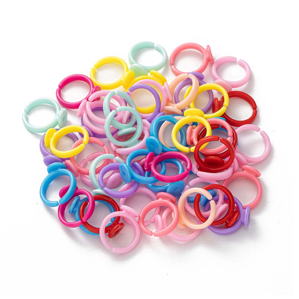 Jewelry Making 4 Year Old - 100 adet Şeffaf Plastik Ayarlanabilir Yüzük