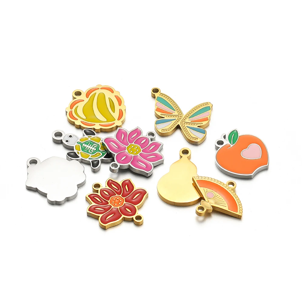 Jewelry Making 4 Year Old - 5 adet Paslanmaz Çelik Lotus Kelebek