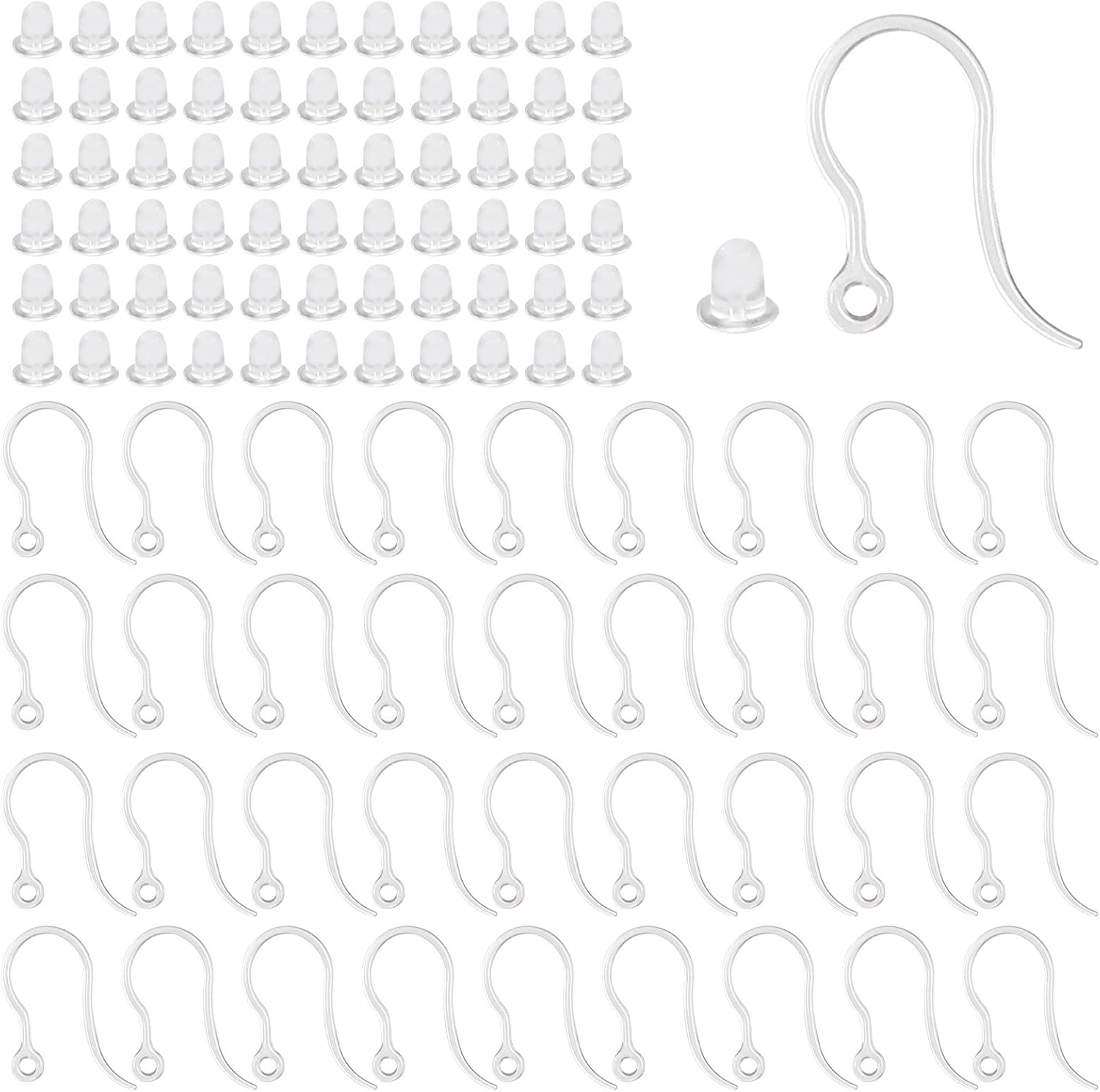 Jewelry Making Essentials - 40 adet Şeffaf Plastik Küpe Kancaları,
