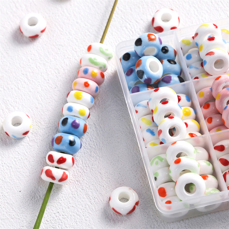 Jewelry Making 4 Year Old - 6x15MM renkli çocuk eğlenceli seramik büyük