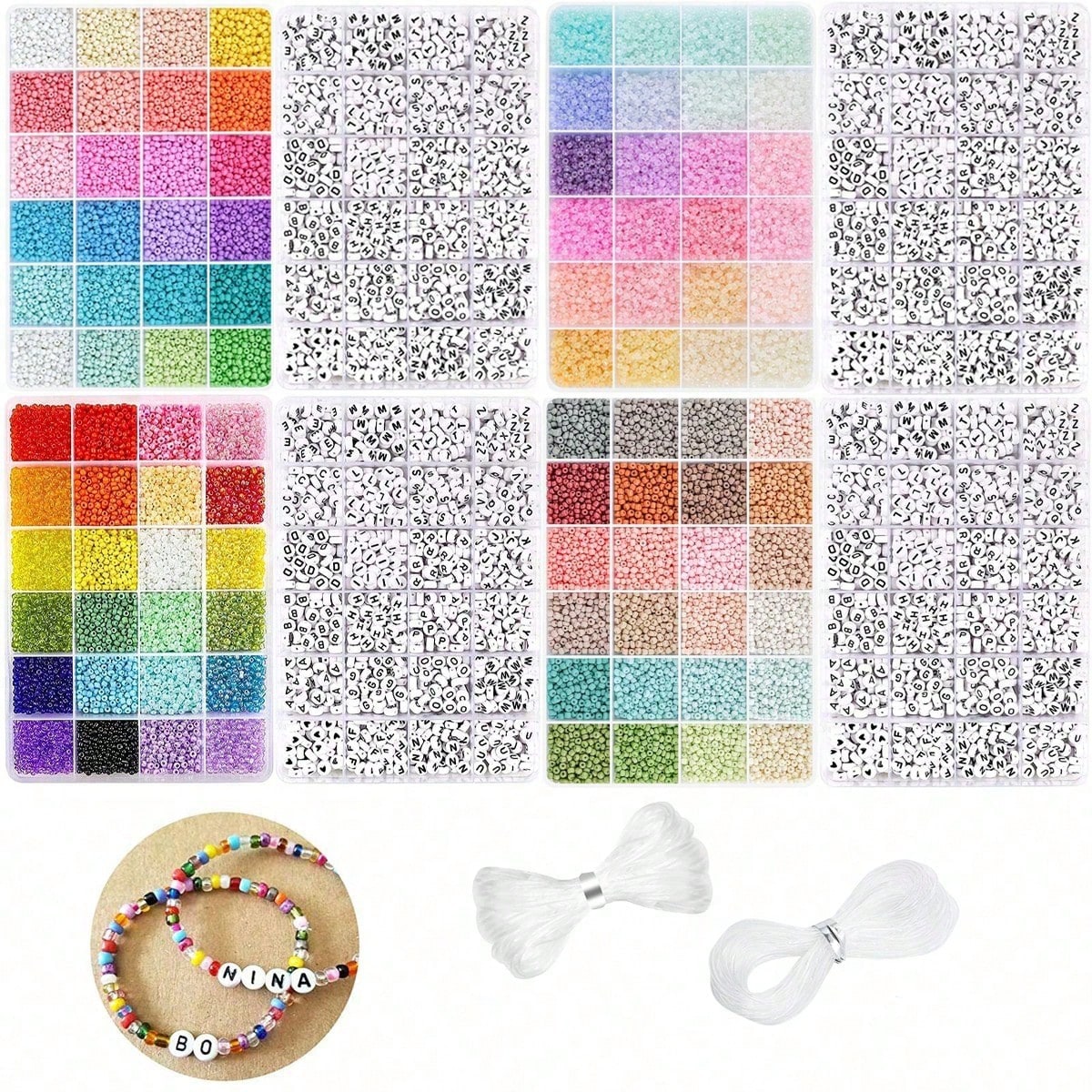 5760 adet 24 Bölmeli Kutu 3mm  - Jewelry Making Kits For Kids incelemesi ve fiyatı