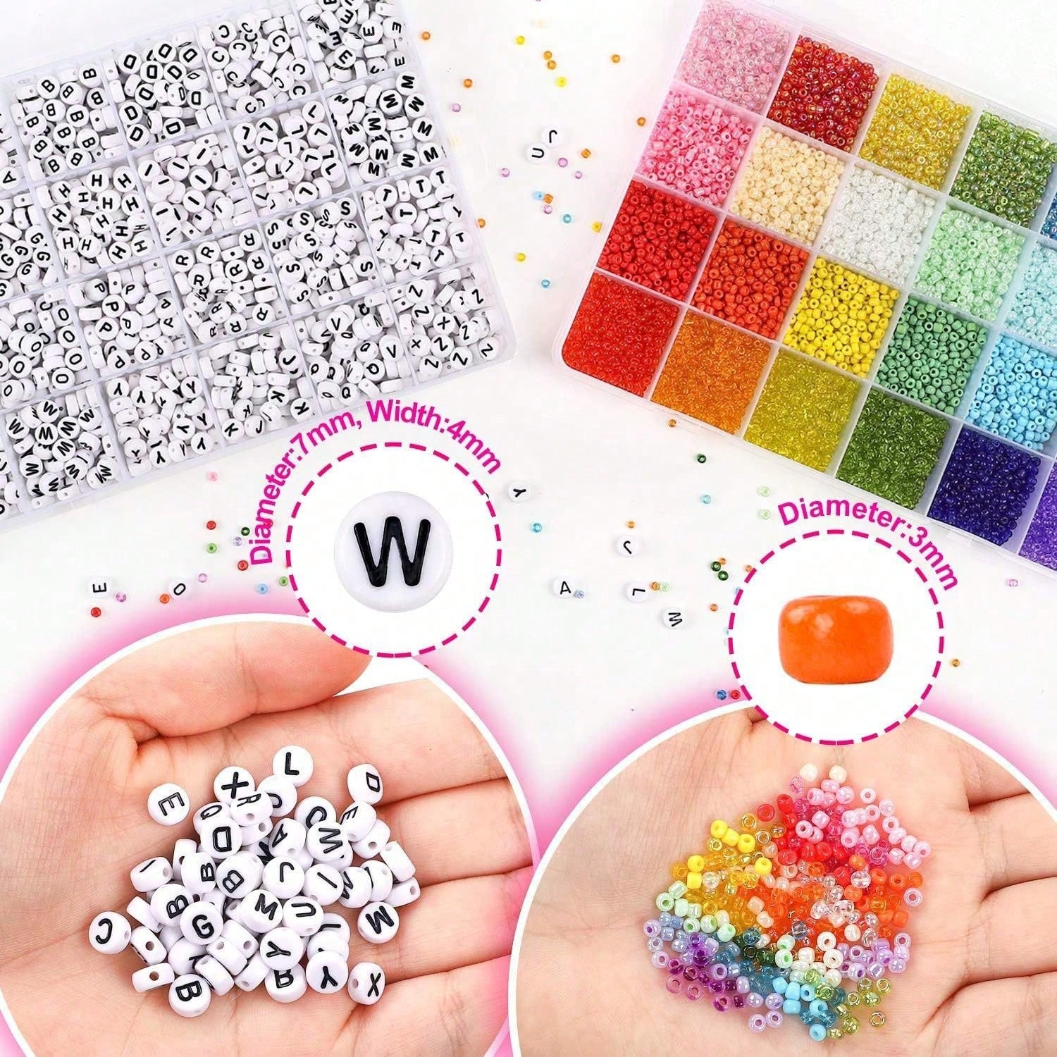 5760 adet 24 Bölmeli Kutu 3mm  - Jewelry Making Kits For Kids incelemesi ve fiyatı