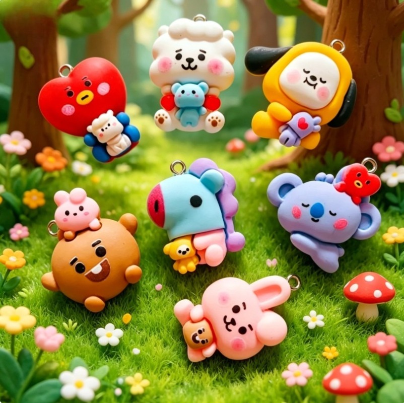 7 adet BT21 Reçine Karikatür F - Jewelry Making Essentials incelemesi ve fiyatı
